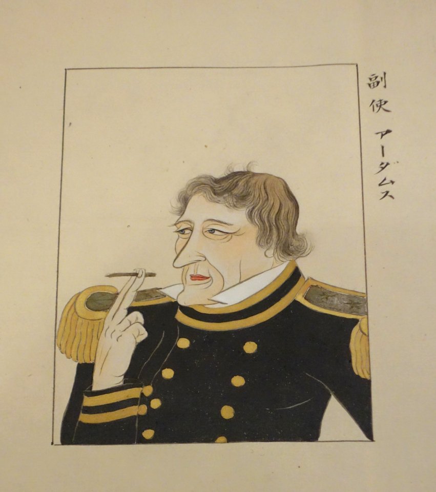 Portraits from Hibata Osuke’s 1854 sketches - Commander Adams - Sanada Treasure Museum - DSC09561