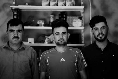 Portraits of Ezidi men in July of 2019 around Shingal's city center 06