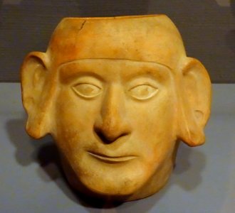 Portrait head jar, Peru, Moche IV or V, north coast, c. 500 AD, earthenware - Krannert Art Museum, UIUC - DSC06498