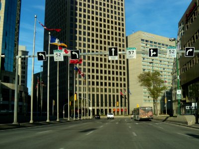 Portage and Main as seen from Portage Ave Eastbound photo
