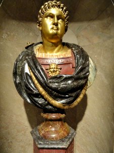 Portrait Bust of the Emperor Nero by Thomas della Porta, the Elder, 1520-1567, gilded bronze and marble with glass stones - Museum of Fine Arts, Springfield, MA - DSC04144