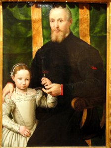Portrait of an Elderly Gentleman with His Granddaughter, unknown artist, Italy, c. 1550 - Museum of Fine Arts, Springfield, MA - DSC04052