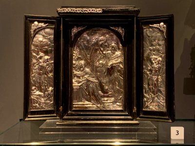 Portable altar with the Annunciation, St Michael and the Martyrdom of St Sebastian, Jakob Anthoni, Augsburg, 1608-1615