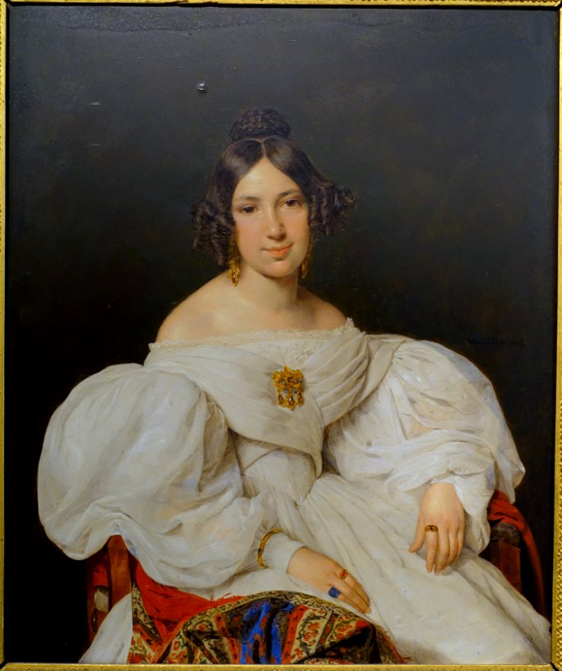 Portrait of Louise Mayer, nee Feldmuller, by Ferdinand Georg Waldmuller, 1836, oil on panel - Germanisches Nationalmuseum - Nuremberg, Germany - DSC03500