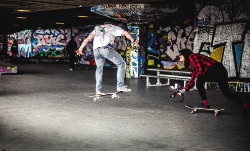 Graffiti wall filming recording