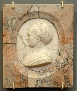 Portrait of his Wife by Roman Anton Boos, c. 1805, alabaster in marble frame - Bode-Museum- DSC02428
