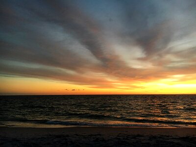 Beach sunset sea sky photo