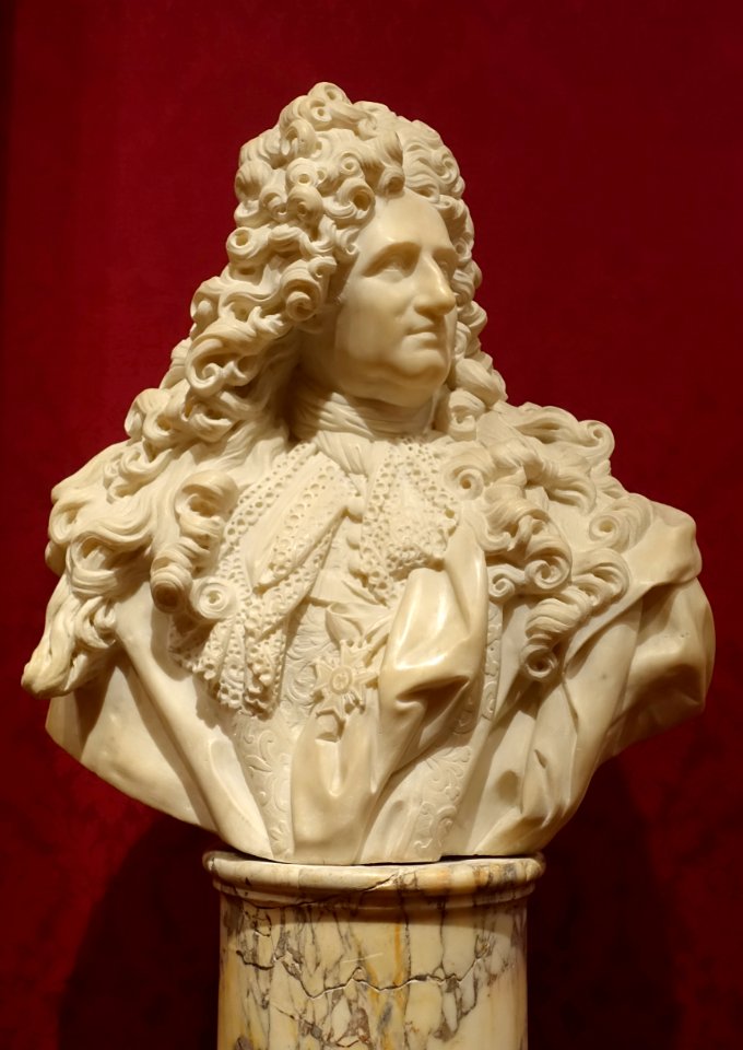 Portrait bust of the architect Jules Hardouin Mansart, by Jean-Louis Lemoyne, c. 1703, marble - John and Mable Ringling Museum of Art - Sarasota, FL - DSC00637