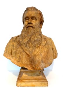 Portrait Bust of Don Carlos Taft, by Lorado Z. Taft, 1893, reworked 19356, plaster tinted yellowish brown - Krannert Art Museum, UIUC - DSC06301