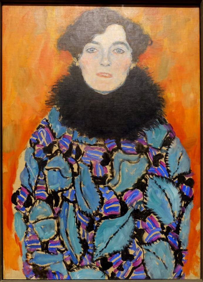 Portrait of Johanna Staude, by Gustav Klimt, 1917, unfinished, oil on canvas - California Palace of the Legion of Honor - San Francisco, CA - DSC02789