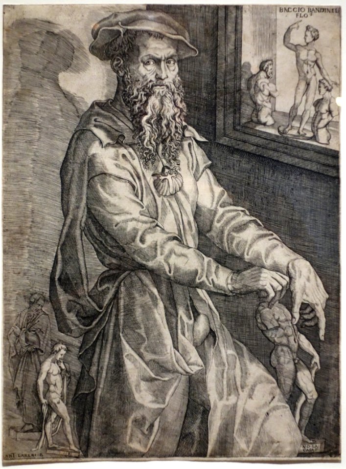 Portrait of Baccio Bandinelli (after Baccio Bandinelli), by Niccolo Della Casa, engraving - National Museum of Western Art, Tokyo - DSC08272
