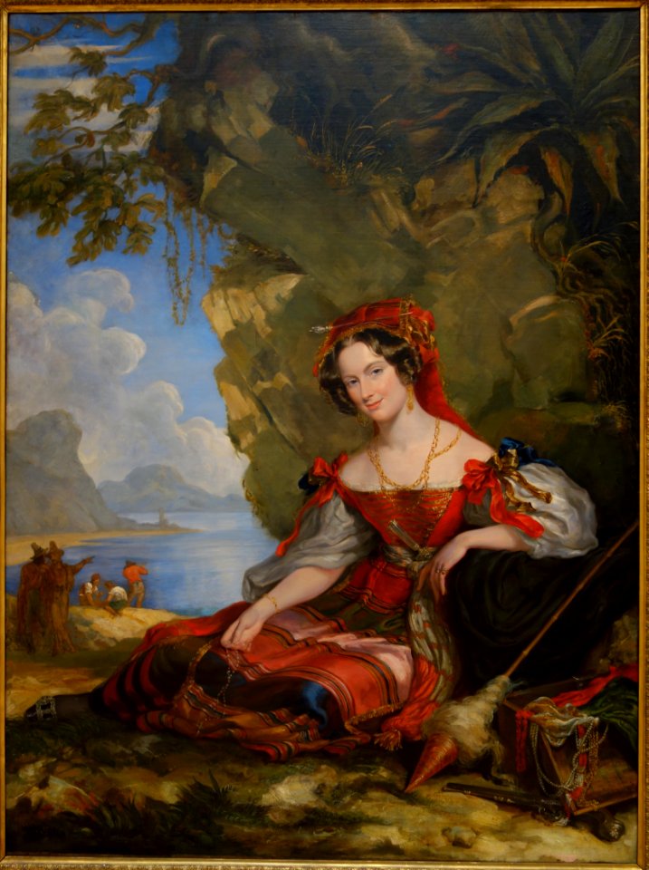 Portrait of Lady Caroline Montagu in Byronic Costume by George Hayter, 1831, oil on canvas, view 1 - Chazen Museum of Art - DSC02190