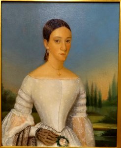 Portrait of a Young Woman in White, by Julien Hudson, 1840, oil on canvas - Fogg Art Museum, Harvard University - DSC01962