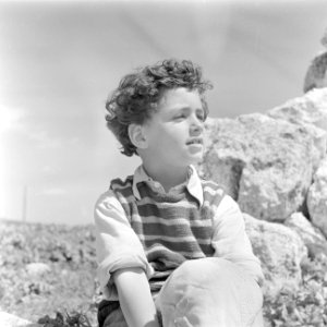 Portret van een kleine Sabre - een in Israel geboren Israeli - kleinzoon van de…, Bestanddeelnr 255-1390