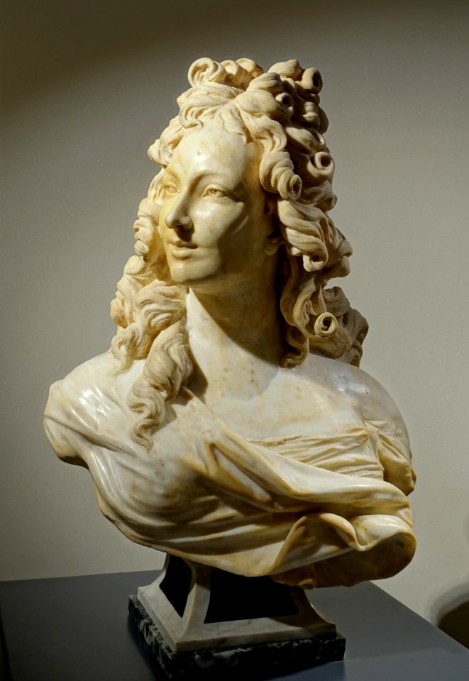 Portrait of a young woman, artist unknown, c. 1850-1870 AD, marble - Hessisches Landesmuseum Darmstadt - Darmstadt, Germany - DSC00647