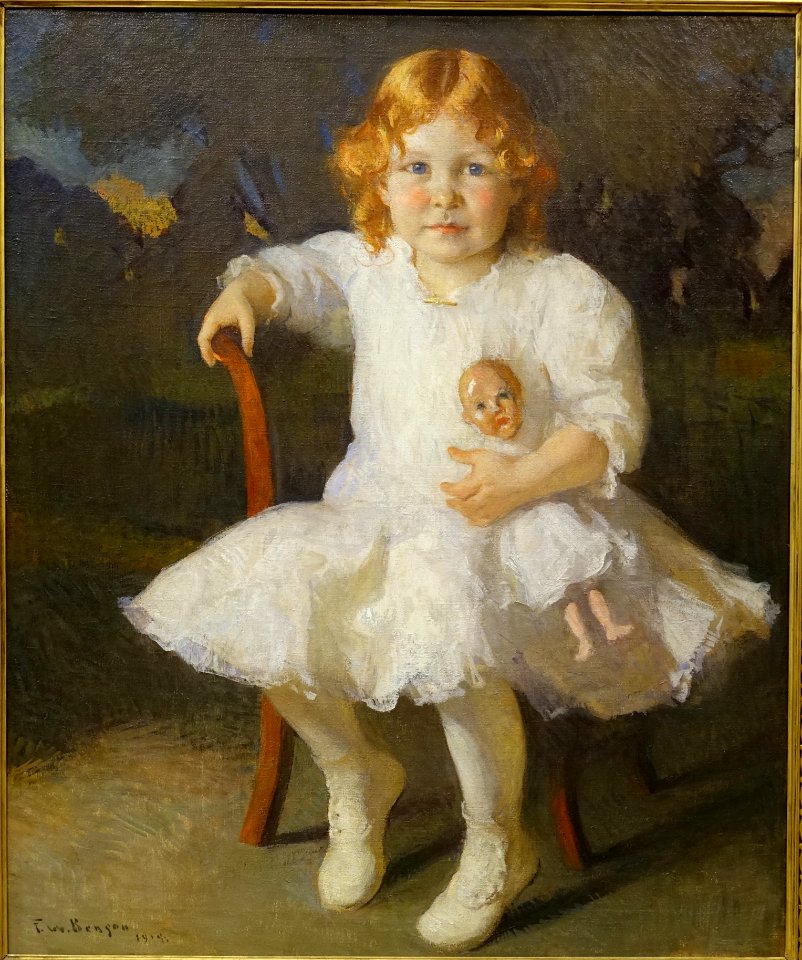 Portrait of Mary Spencer Fuller, by Frank Weston Benson, 1914, oil on canvas - Currier Museum of Art - Manchester, NH - DSC07560