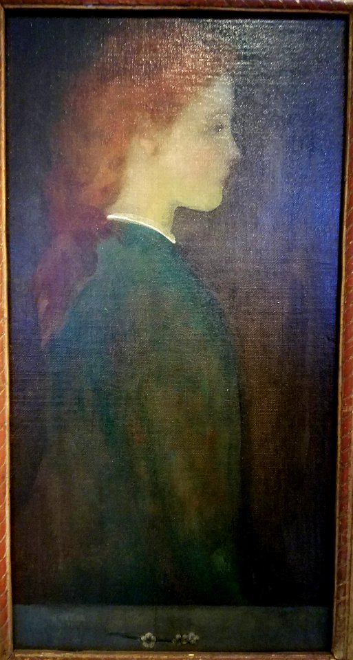 Portrait of a Girl with Flowers, by Arthur Bowen Davies, undated, oil on canvas - Hyde Collection - Glens Falls, NY - 20180224 123026