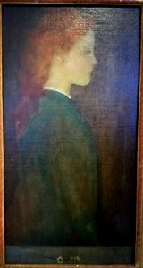 Portrait of a Girl with Flowers, by Arthur Bowen Davies, undated, oil on canvas - Hyde Collection - Glens Falls, NY - 20180224 123026
