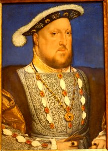 Portrait of King Henry VIII by Han Holbein the Younger, c. 1534-1536 AD, oil on wood - Museo Nacional Centro de Arte Reina Sofía - Madrid, Spain - DSC08570
