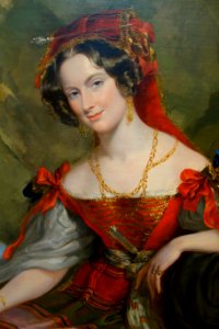 Portrait of Lady Caroline Montagu in Byronic Costume by George Hayter, 1831, oil on canvas, view 2 - Chazen Museum of Art - DSC02193