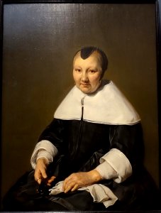 Portrait of Agatha van der Horn, wife of Cornelis Guldewagen, by Jan de Bray, 1663, oil on wood - Villa Vauban - Luxembourg City - DSC06470