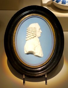 Portrait Medallion of Dr. John Fothergill, Josiah Wedgwood and Sons, undated, blue jasperware - Chazen Museum of Art - DSC01975