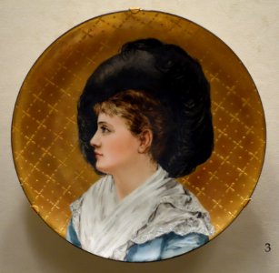 Portrait of Esther McLaughlin (the artist's niece), by Mary Louise McLaughlin, 1882, Haviland and Company porcelain blank - Cincinnati Art Museum - DSC03079