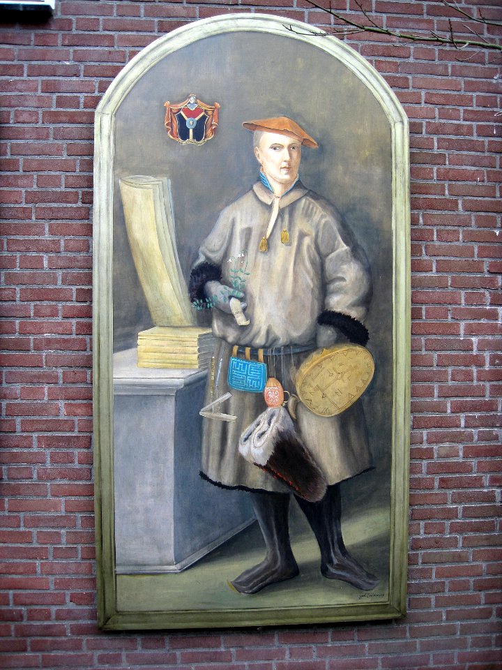 Portrait of Linnaeus, botanical garden, Delft, the Netherlands