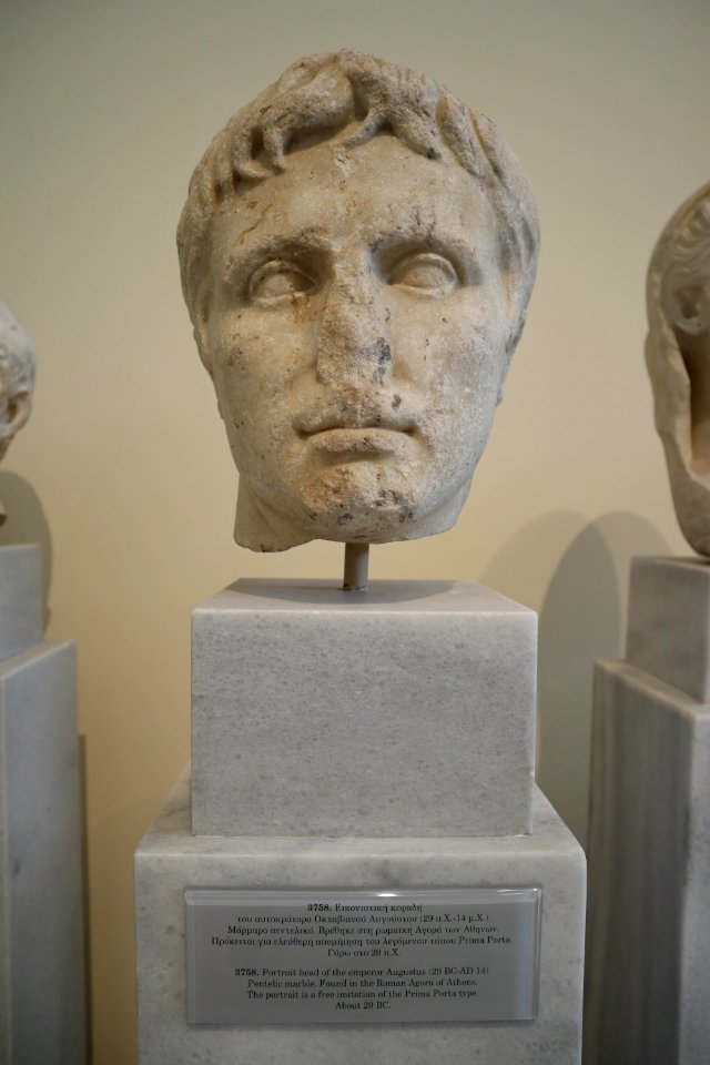 Portrait head of the emperor Augustus (29 B.C. – A.D. 14) from Athens