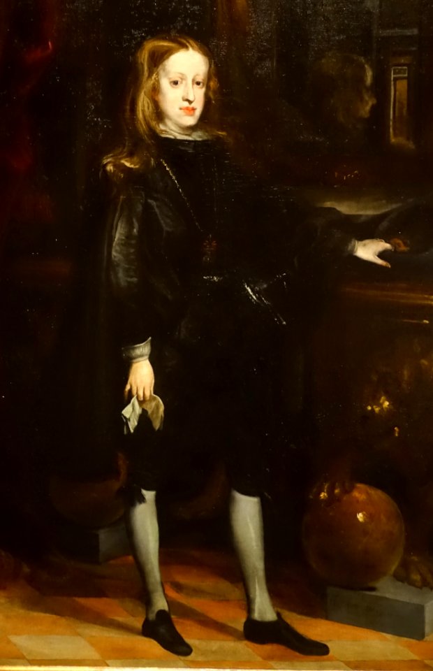 Portrait of King Charles II of Spain, by Juan Carreno de Miranda, Spanish, c. 1675, oil on canvas - Meadows Museum - Southern Methodist University - DSC05376 (cropped)