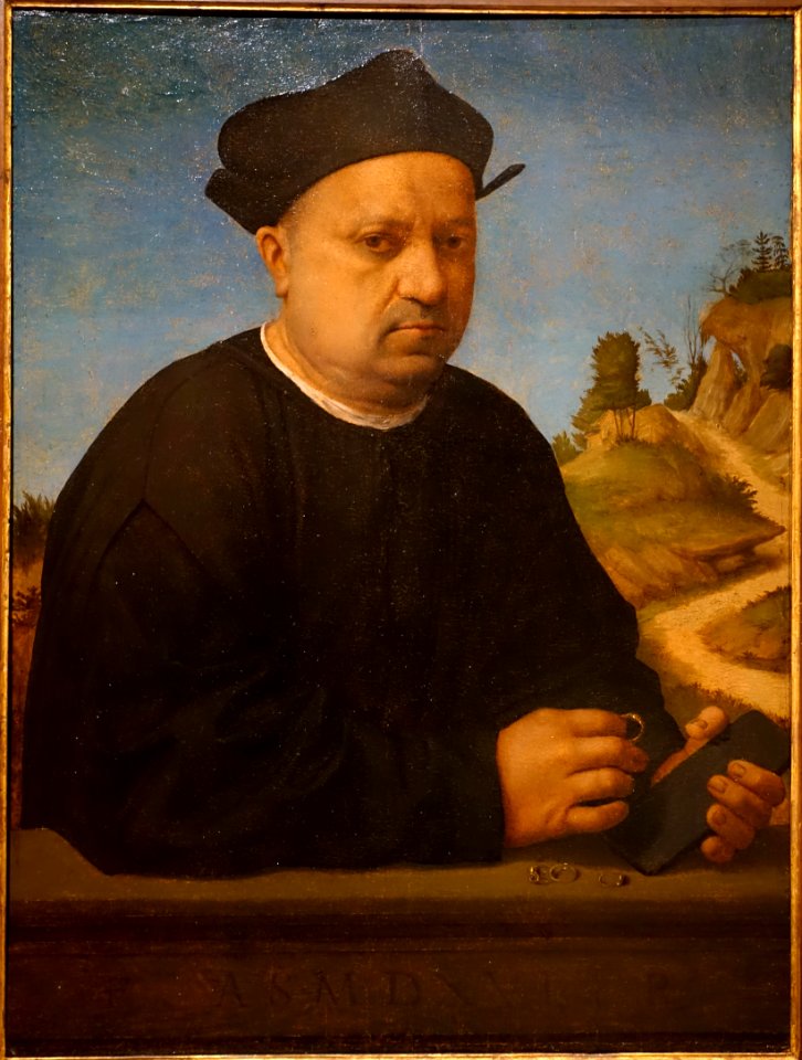 Portrait of a Jeweler, by Franciabigio (Francesco di Cristofano Guidicis), Italian, 1516, oil on wood panel - Princeton University Art Museum - DSC06618