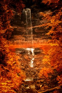 Colorful summer waterfall