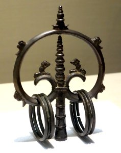 Priest's Staff Finial, excavated at Mount Nachi, Higashimuro-gun, Nachi-Katsuura-cho, Wakayama, Nara period, 8th century, bronze - Tokyo National Museum - DSC05678