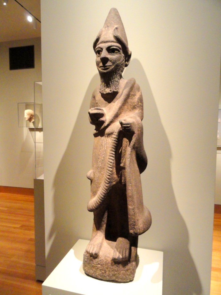 Priest-King or Diety, about 1600 BC, Hittite, North Syria, basalt with bone eyes - Cleveland Museum of Art - DSC08114