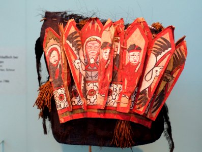 Priest's hat, Yao (Mien) people, Northern Thailand, collected in 1986 - Ethnological Museum, Berlin - DSC01326