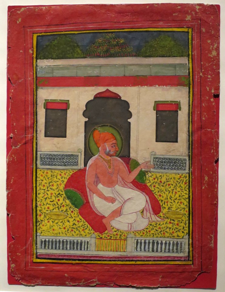 Priest Sitting in a Garden, Bundi school, India, Tokyo National Museum