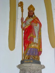 Prez (Ardennes) église, statue Saint Martin