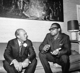 Prins Bernhard in Zaire (voorheen Belgisch Congo), Bernhard en Mobutu, Bestanddeelnr 926-6042