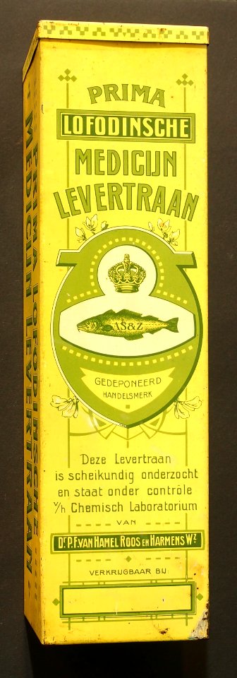 Prima Lofodinsche Medicijn Levertraan, Dr PF van Hamel Roos en Harmens Wz, blik, pic3