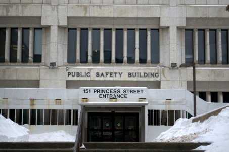 Princess Street Entrance of Public Safety Building, 151 Princess Street, Winnipeg, Manitoba photo