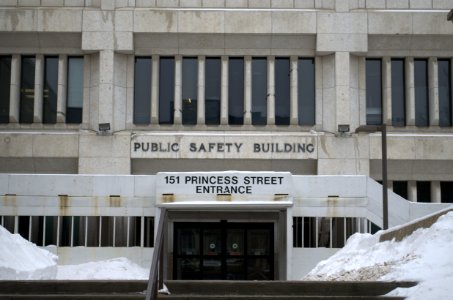 Princess Street Entrance of Public Safety Building, 151 Princess Street, Winnipeg, Manitoba