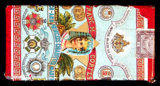 Princess Cigarettes tin met papieren wikkel 