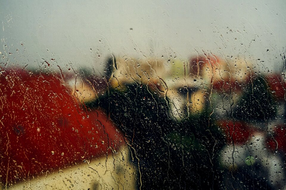 Rainy glass water