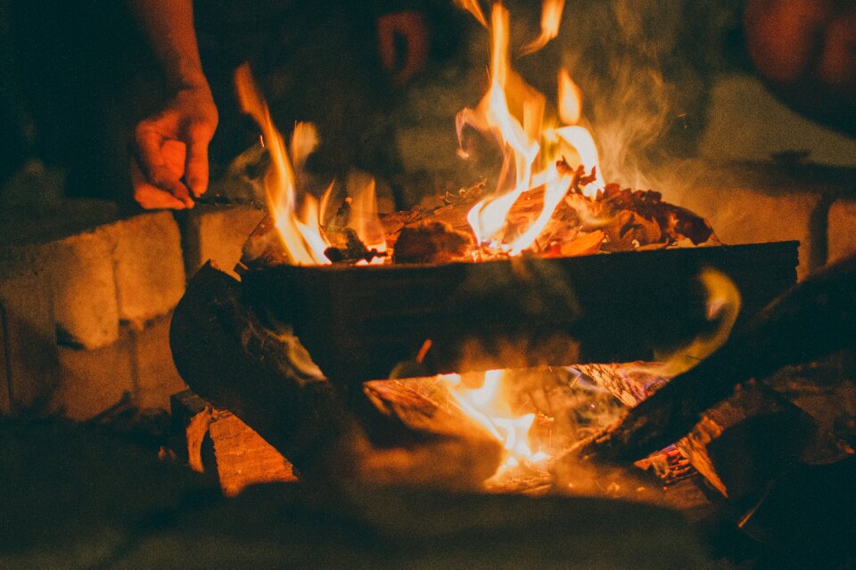 Flames burn burning