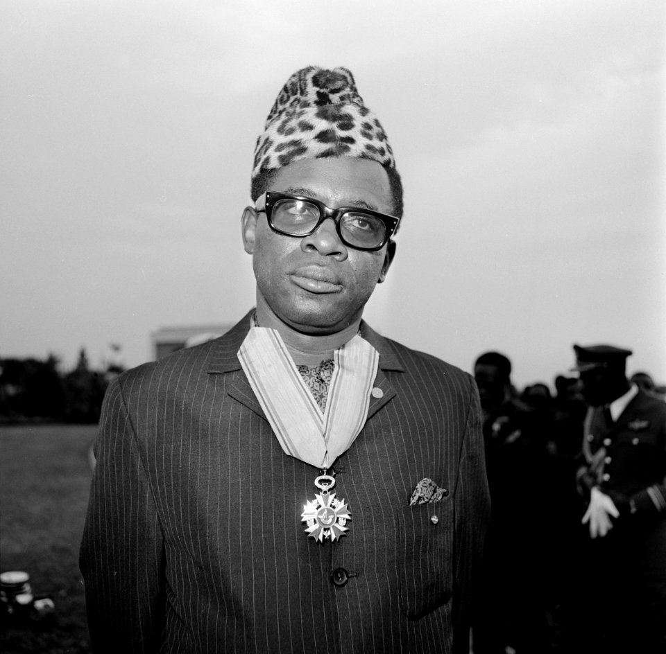 Prins Bernhard in Zaire (voorheen Belgisch Congo), Bernhard en Mobutu, Bestanddeelnr 926-6037