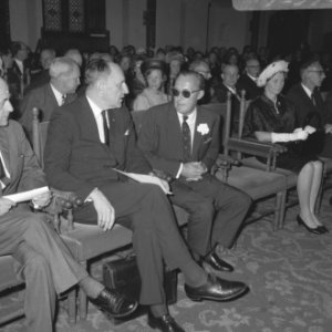 Prins Bernhard (zonder bril) aanwezig bij receptie Manifestatie 1916 Nederland t, Bestanddeelnr 919-2398