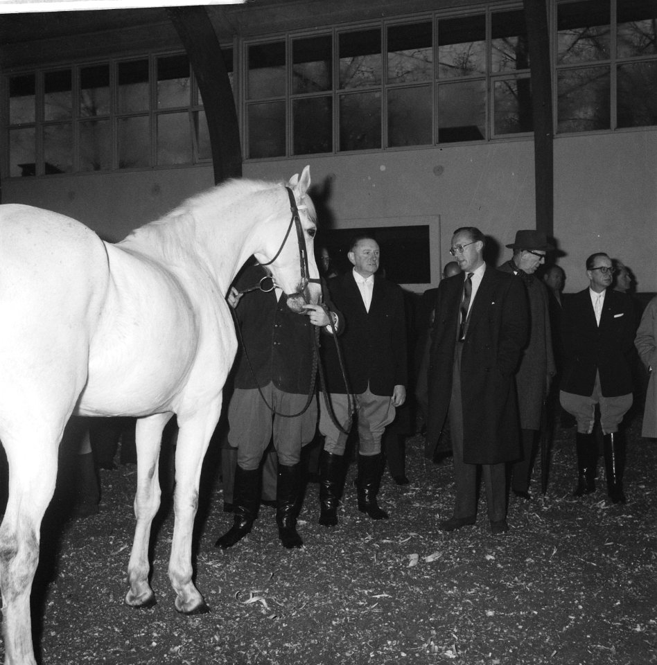 Prins Bernhard bezoekt manege in Bosplan, Bestanddeelnr 913-4837