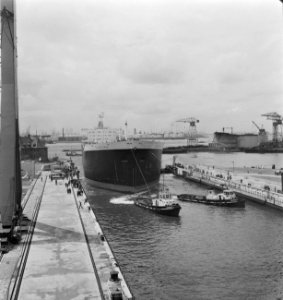 Prins Bernhard opende het nieuwe 150.000 tons droogdok bij Wilton-Fijenoord te S, Bestanddeelnr 919-2728
