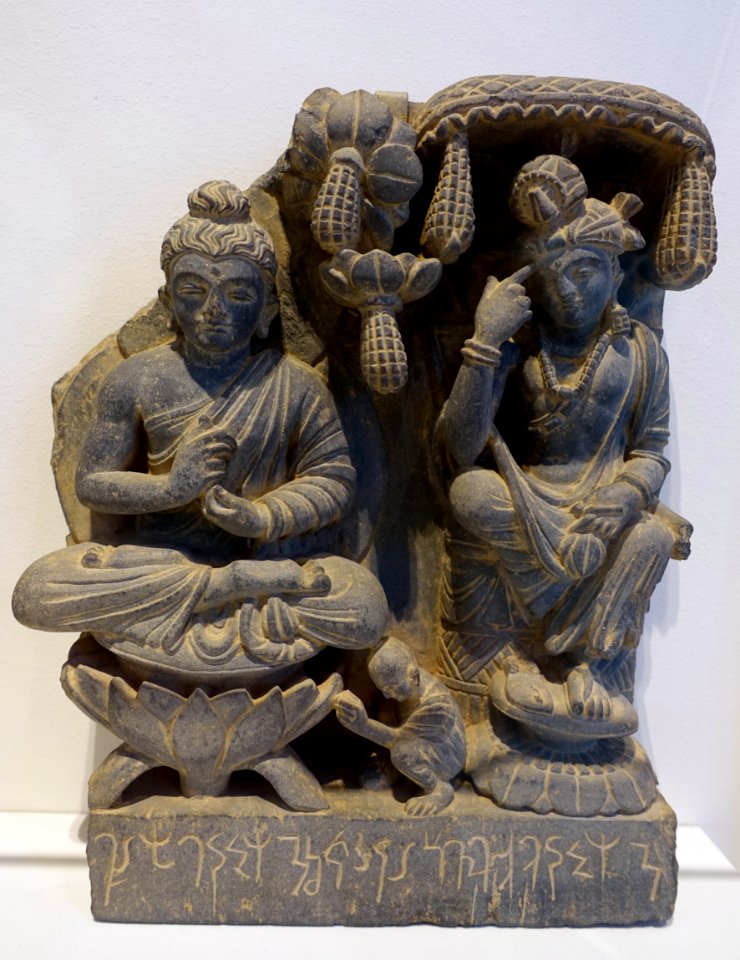 Preaching of the Buddha, Gandhara, 3rd or 4th century AD, gray schist - John and Mable Ringling Museum of Art - Sarasota, FL - DSC00669