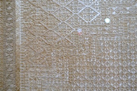 Prayer cloth, Iran, probably Tabriz, Qajar dynasty, 18th to 19th century AD, silk, cotton, view 3 - Textile Museum, George Washington University - DSC09728